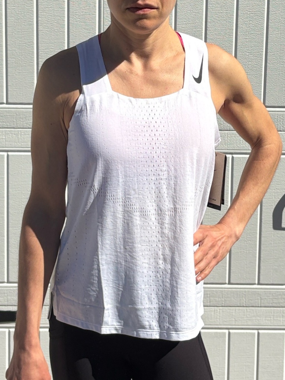 Nike Women’s Running Singlet White Tank Top small S $70 new run